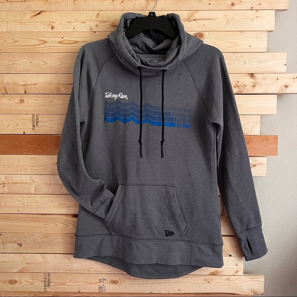 New Era Talking Rain Women’s Gray Hoodie Knit Pullover Jacket Petite size S/P